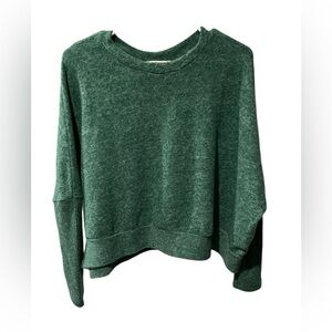 Zenana Cozy Ribbed Hem Crewneck Pullover Sweatshirt Green | Size S/M | NWT